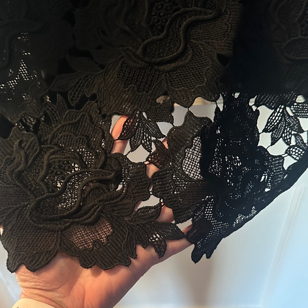 J. Crew Collection Black Floral Lace Sheath Dress NWT 16 - Picture 5 of 6